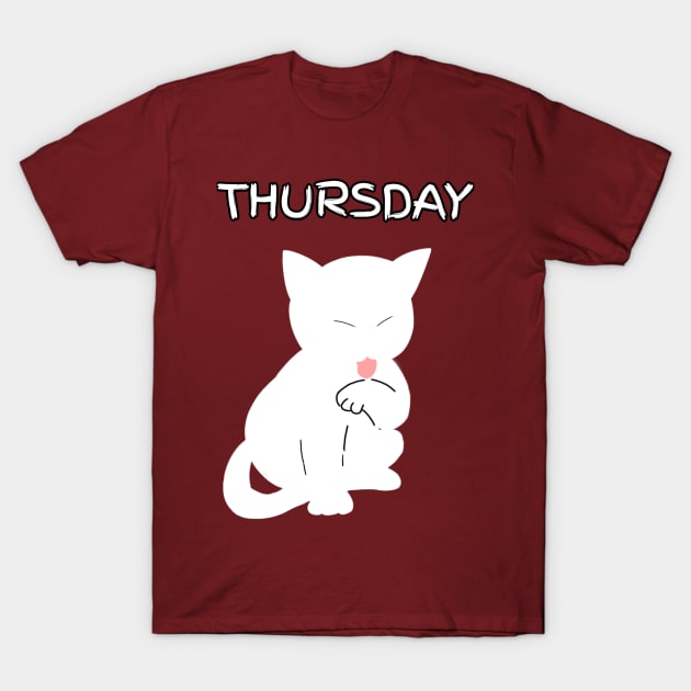 THURSDAY VIBES (WHITE) T-Shirt by Auliyah_Arts